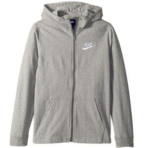 Nike Boys Jersey Cotton Grey Zip-Up Hoodie